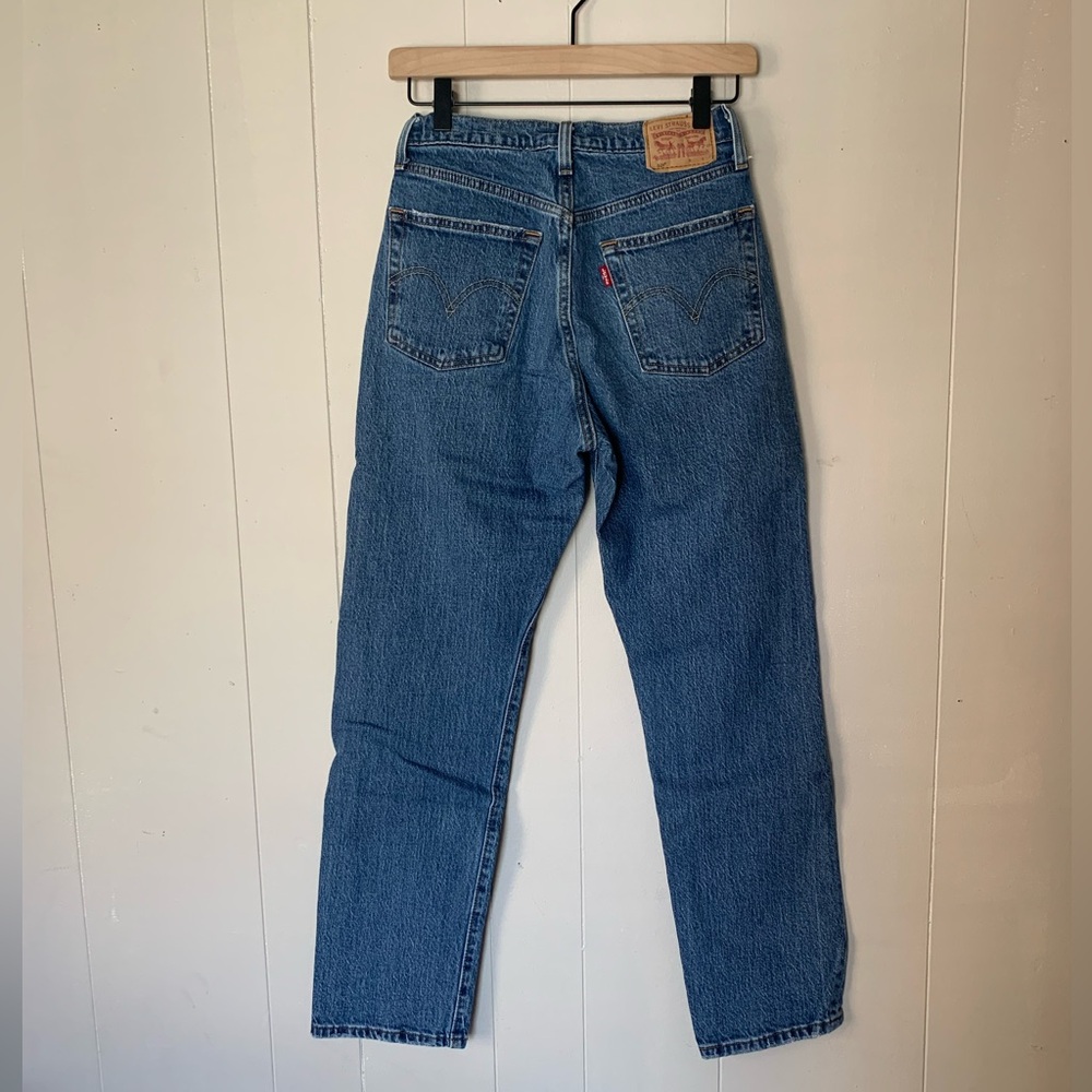 Levi’s 501 Original Straight Leg Jeans Medium Wash High Rise (25w x 30l) - Picture 5 of 5